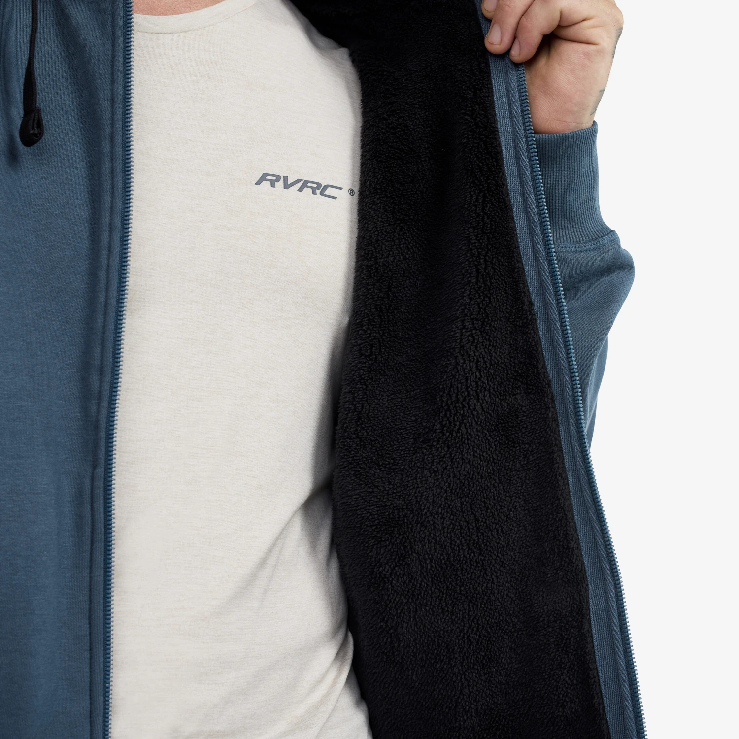 Pile Lined Hoodie Men Moonlit Ocean 9 Pile Lined Hoodie Men Moonlit Ocean - Image 7