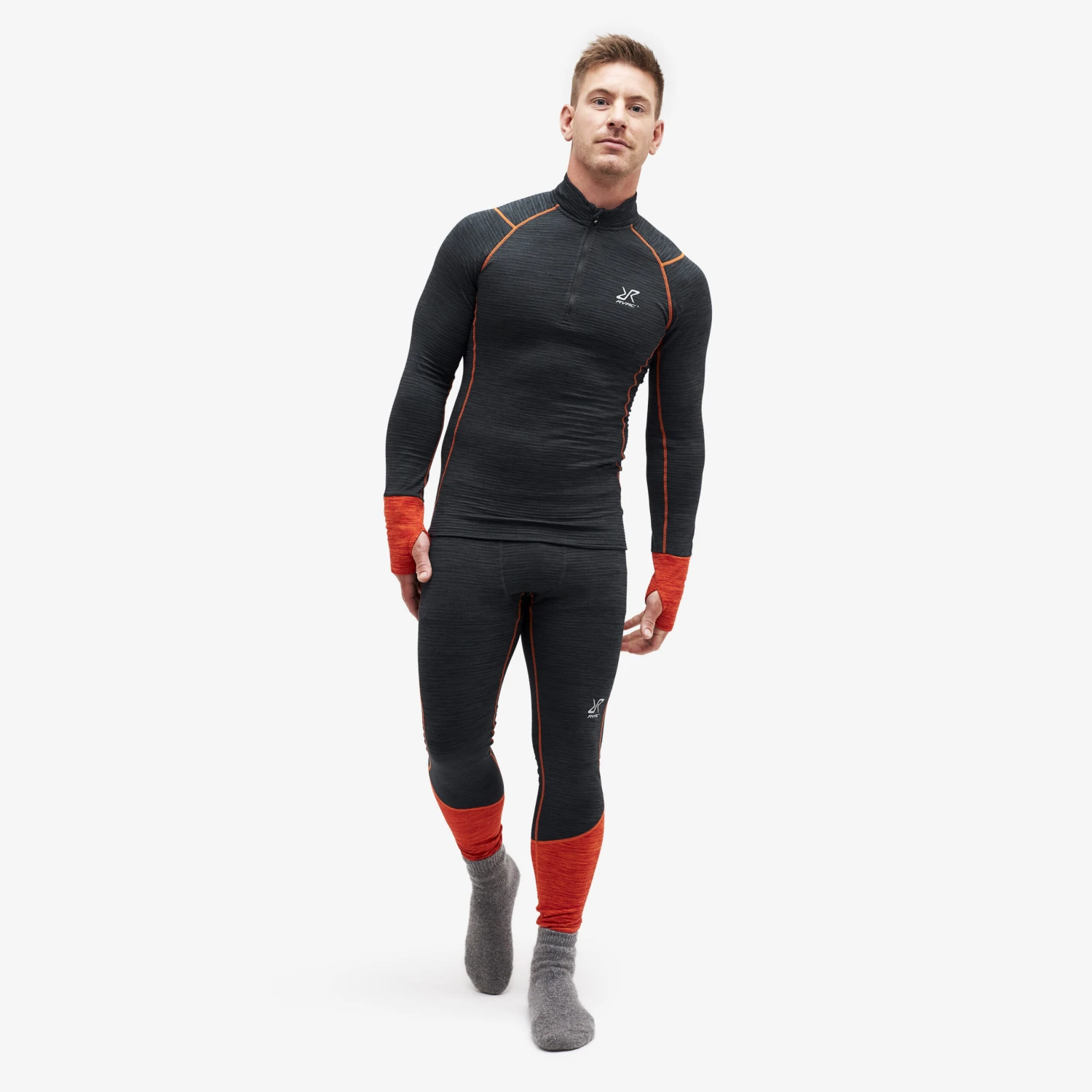 Hiball Waffle Base Layer Set Men Black/Flame 3 Hiball Waffle Base Layer Set Men Black/Flame